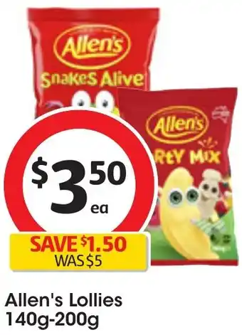 Coles Allen's Lollies 140g-200g offer