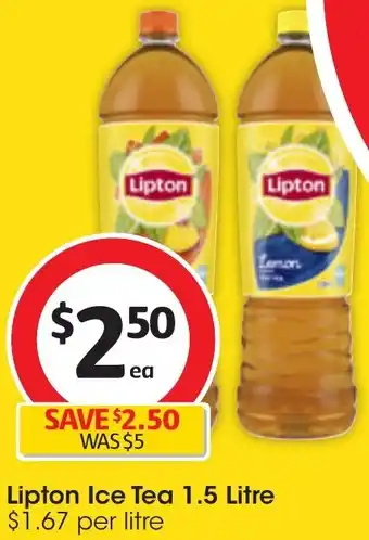 Coles Lipton Ice Tea 1.5 Litre offer