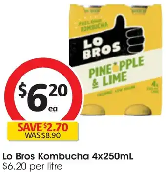 Coles Lo Bros Kombucha 4x250mL offer