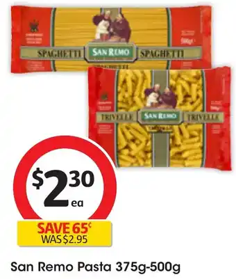 Coles San Remo Pasta 375g-500g offer