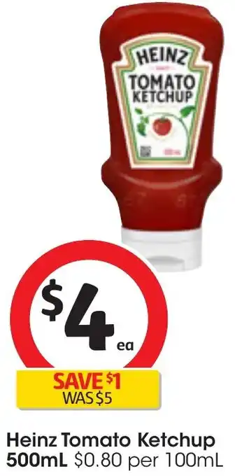 Coles Heinz Tomato Ketchup 500mL offer