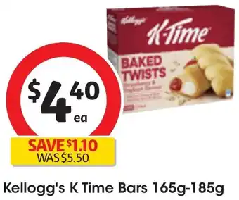 Coles Kellogg's K Time Bars 165g-185g offer