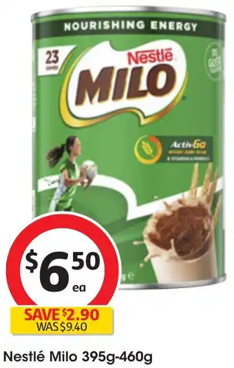 Coles Nestlé Milo 395g-460g offer