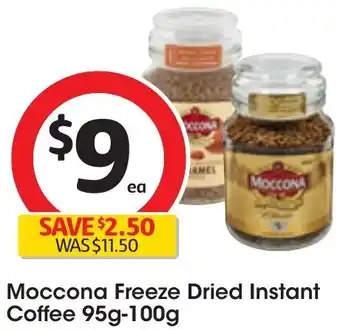 Coles Moccona Freeze Dried Instant Coffee 95g-100g offer