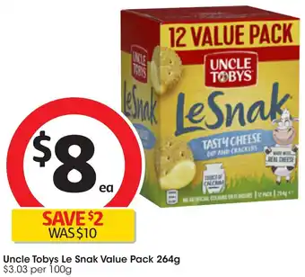 Coles Uncle Tobys Le Snak Value Pack 264g offer