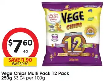 Coles Vege Chips Multi Pack 12 Pack 250g offer