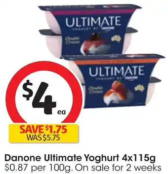 Coles Danone Ultimate Yoghurt 4x115g offer