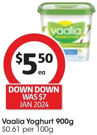Coles Vaalia Yoghurt 900g offer