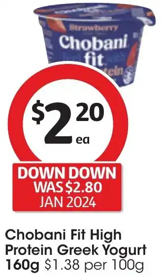 Coles Chobani Fit High Protein Greek Yogurt 160g offer