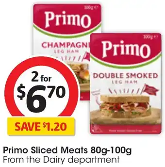 Coles Primo Sliced Meats 80g-100g offer