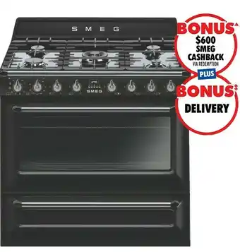 The Good Guys Smeg 90cm Dual Fuel Pyrolytic Upright Cooker offer
