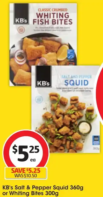 KB's Salt & Pepper Squid 360g or Whiting Bites 300g