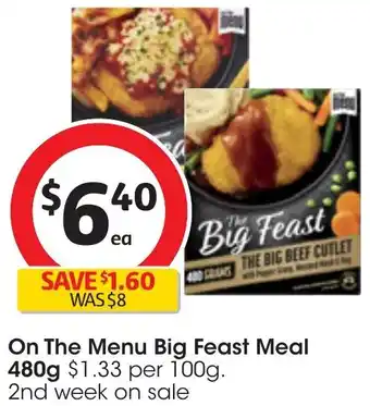 Coles On The Menu Big Feast Meal 480g offer