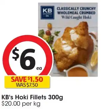 Coles KB's Hoki Fillets 300g offer