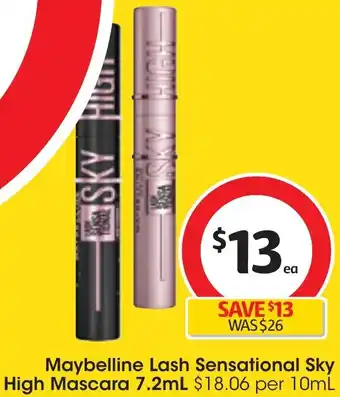 Coles Maybelline Lash Sensational Sky High Mascara 7.2mL offer