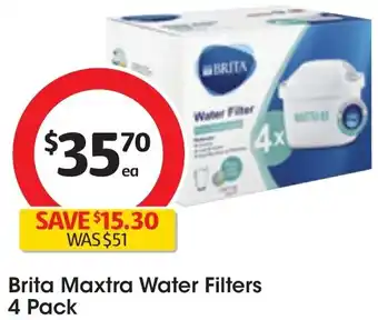Coles Brita Maxtra Water Filters 4 Pack offer