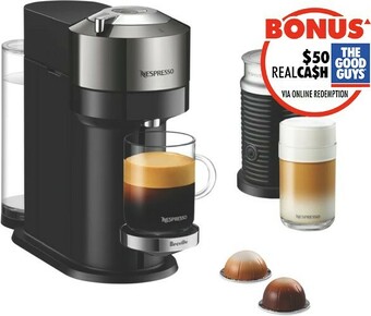 The Good Guys Nespresso Vertuo Next Deluxe Bundle - Dark Chrome offer