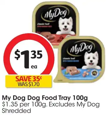 Coles My Dog Dog Food Tray 100g offer