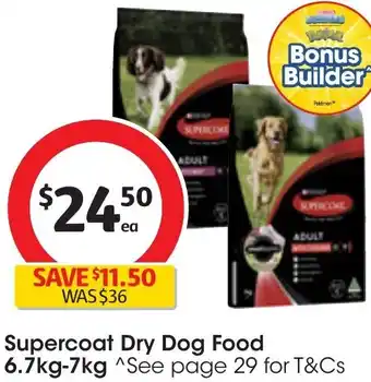 Coles Supercoat Dry Dog Food 6.7kg-7kg offer