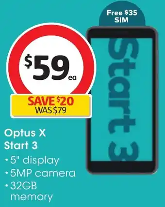 Coles Optus X Start 3 offer