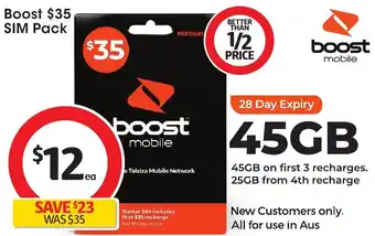 Coles Boost $35 SIM Pack offer