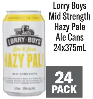 Coles Lorry Boys Mid Strength Hazy Pale Ale Cans 24x375mL offer