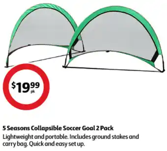 Coles 5 Seasons Collapsible Soccer Goal 2 Pack offer