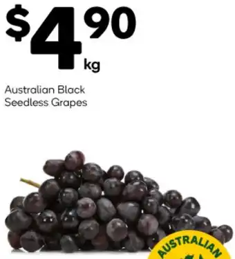 Woolworths Australian Black Seedless Grapes offer