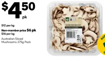 Australian Sliced Mushrooms 375g Pack