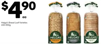 Woolworths Helga's Bread Loaf Varieties 650-850g offer