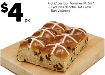 Woolworths Hot Cross Bun Varieties Pk 6-9 offer