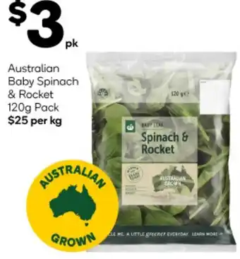 Woolworths Australian Baby Spinach & Rocket 120g Pack offer
