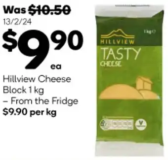 Woolworths Hillview Cheese Block 1 kg offer