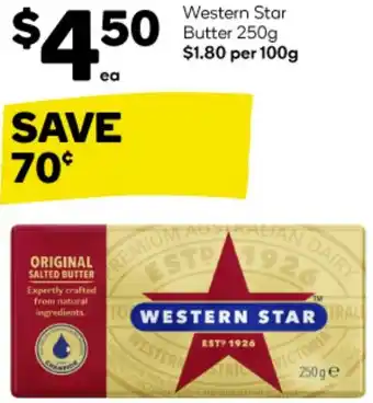 Woolworths Western Star Butter 250g offer