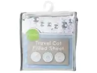 Baby Bunting Playette Travel Cot Fitted Sheet White Elephant offer