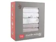 Baby Bunting Weegoamigo Bamboo Mini Muslin Stars Grey 6 Pack offer