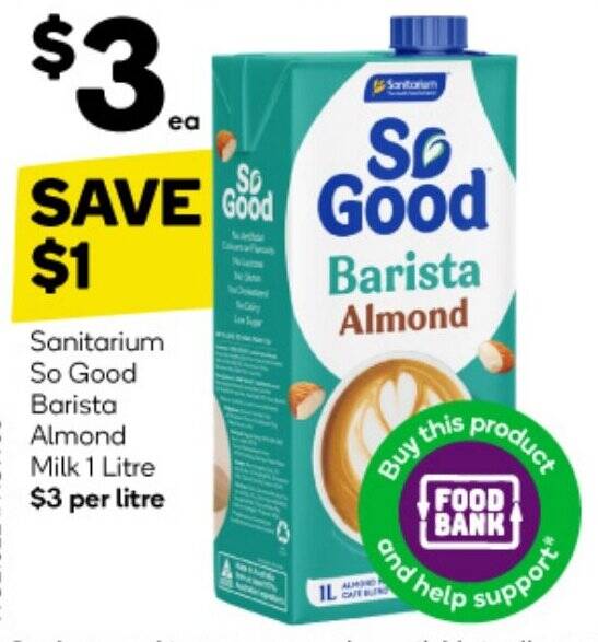 Barista Almond Milk 1 Litre offer at Woolworths