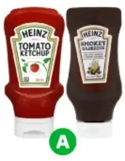 Woolworths A Heinz Ketchup or Smokey Barbecue Sauce 500ml offer