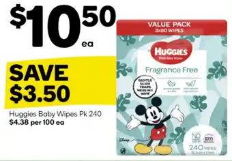 Woolworths Huggies Baby Wipes Pk 240 offer