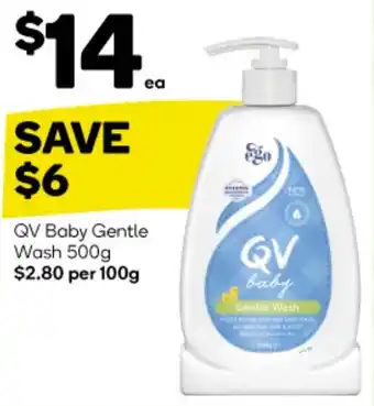 Woolworths QV Baby Gentle Wash 500g offer