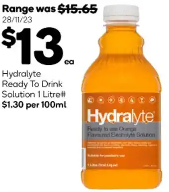 Woolworths Hydralyte Ready To Drink Solution 1 Litre offer