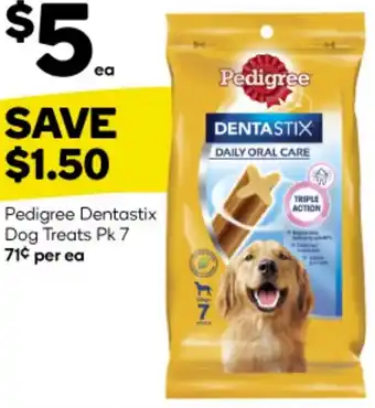 Woolworths Pedigree Dentastix Dog Treats Pk 7 offer