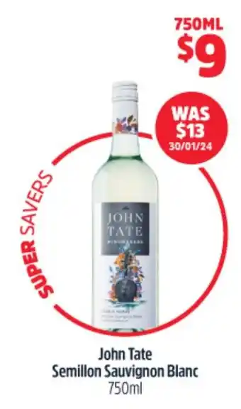 Woolworths John Tate Semillon Sauvignon Blanc 750ml offer