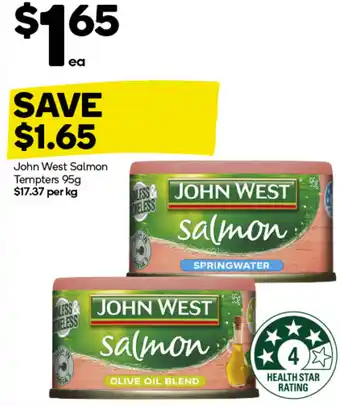 Woolworths John West Salmon Tempters 95g offer