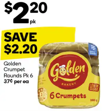 Woolworths Golden Crumpet Rounds Pk 6 offer