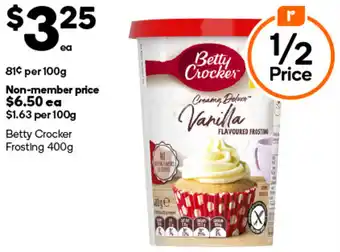 Woolworths Betty Crocker Frosting 400g offer