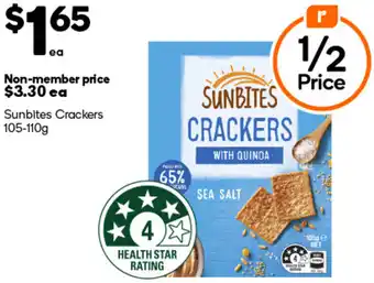 Woolworths Sunbites Crackers 105-110g offer