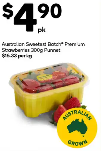 Woolworths Australian Sweetest Batch Premium Strawberries 300g Punnet offer