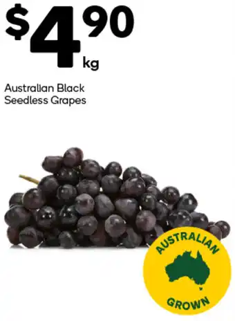 Woolworths Australian Black Seedless Grapes offer
