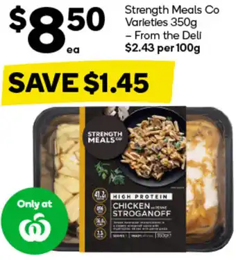 Woolworths Strength Meals Co Varieties 350g offer